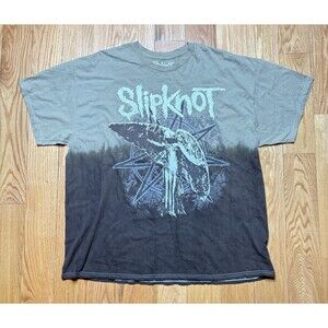Slipknot Shirt Mens XL Brown Tan Band Graphic Print Short Sleeve Cotton Two Tone